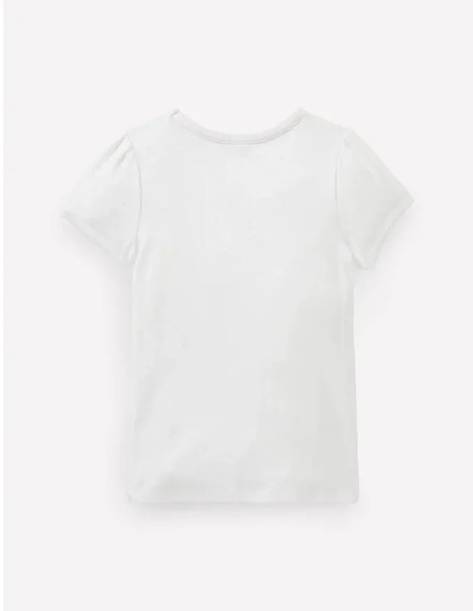 Short Sleeve Pointelle Top White
