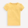 Short Sleeve Pointelle Top Yellow