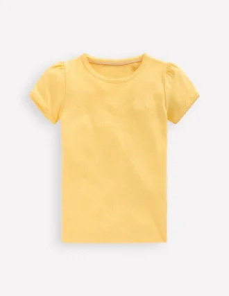 Short Sleeve Pointelle Top Yellow