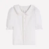 Short Sleeve Pretty Collar Top White Short Sleeve Pretty Collar Top White
