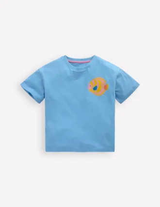 Short Sleeve Printed T-Shirt Blue Sealife