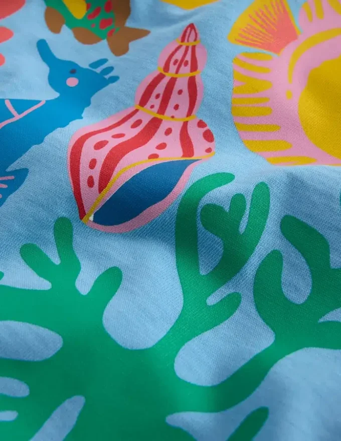 Short Sleeve Printed T-Shirt Blue Sealife