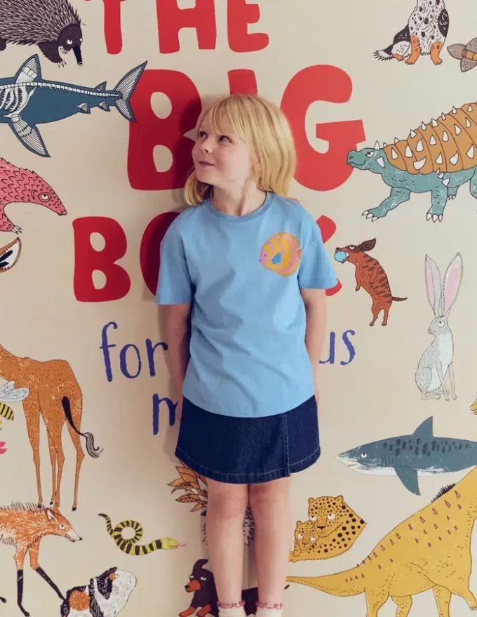 Short Sleeve Printed T-Shirt Blue Sealife