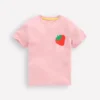 Short Sleeve Printed T-Shirt Pink Strawberries