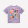 Short Sleeve Printed T-Shirt Purple Ice Creams