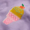 Short Sleeve Printed T-Shirt Purple Ice Creams