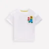 Short Sleeve Printed T-Shirt White Flowers