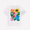 Short Sleeve Printed T-Shirt White Flowers