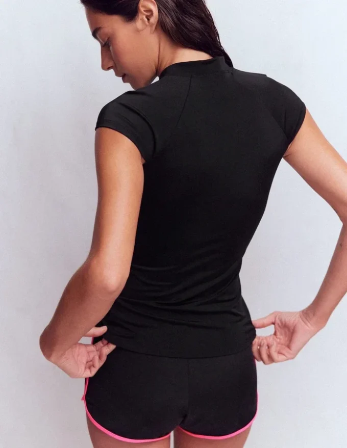 Short Sleeve Rash Guard Top Black Short Sleeve Rash Guard Top Black