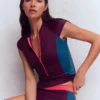 Short Sleeve Rash Guard Top Purple, Colour block Short Sleeve Rash Guard Top Purple, Colour block