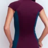 Short Sleeve Rash Guard Top Purple, Colour block Short Sleeve Rash Guard Top Purple, Colour block