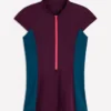 Short Sleeve Rash Guard Top Purple, Colour block Short Sleeve Rash Guard Top Purple, Colour block