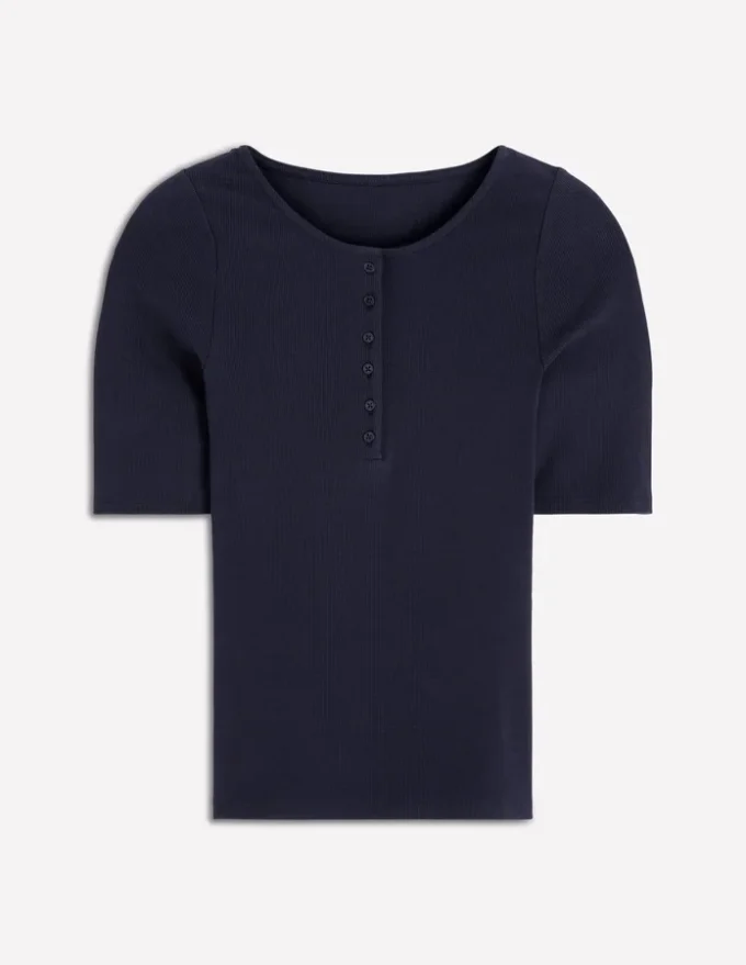 Short Sleeve Rib Henley Navy Short Sleeve Rib Henley Navy