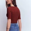 Short Sleeve Rib Henley Roasted Brown Short Sleeve Rib Henley Roasted Brown