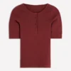 Short Sleeve Rib Henley Roasted Brown Short Sleeve Rib Henley Roasted Brown