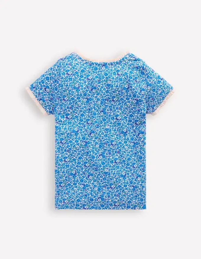 Short Sleeve Ribbed T-shirt Cabana Blue Ditsy Floral Short Sleeve Ribbed T-shirt Cabana Blue Ditsy Floral