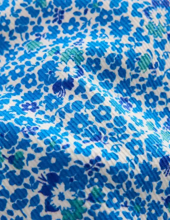 Short Sleeve Ribbed T-shirt Cabana Blue Ditsy Floral Short Sleeve Ribbed T-shirt Cabana Blue Ditsy Floral