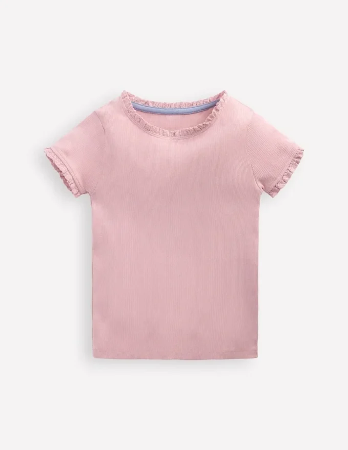 Short Sleeve Ribbed T-shirt French Pink