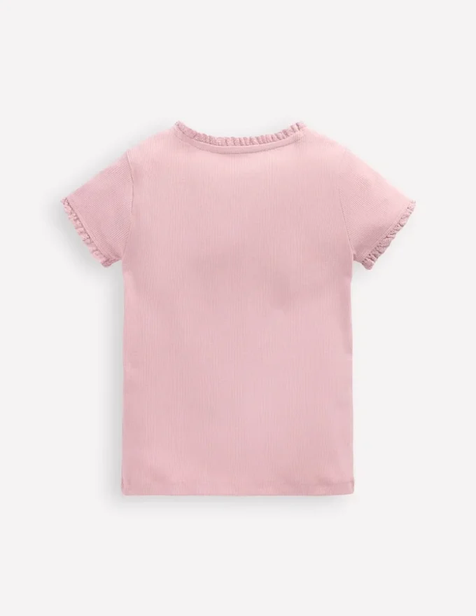 Short Sleeve Ribbed T-shirt French Pink