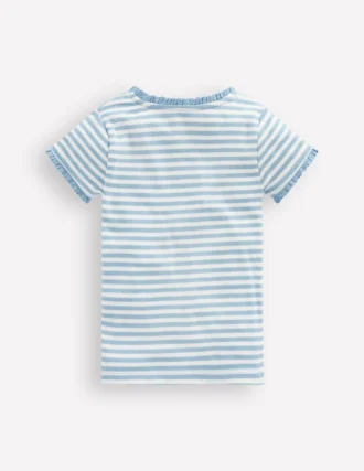 Short Sleeve Ribbed T-shirt Glacier Blue Stripe