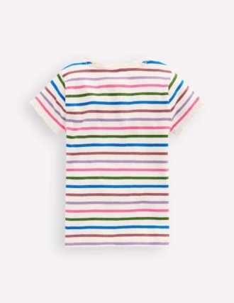 Short Sleeve Ribbed T-shirt Multi Stripe