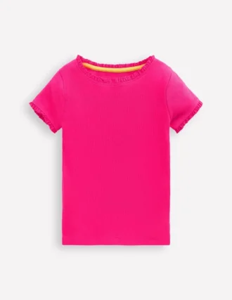 Short Sleeve Ribbed T-shirt Pink Peony