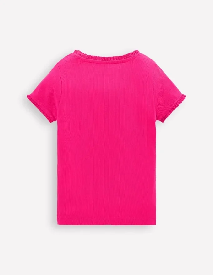 Short Sleeve Ribbed T-shirt Pink Peony Short Sleeve Ribbed T-shirt Pink Peony