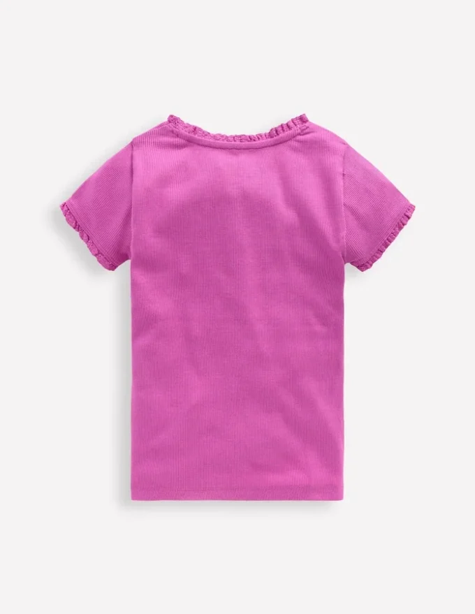 Short Sleeve Ribbed T-shirt Purple Short Sleeve Ribbed T-shirt Purple
