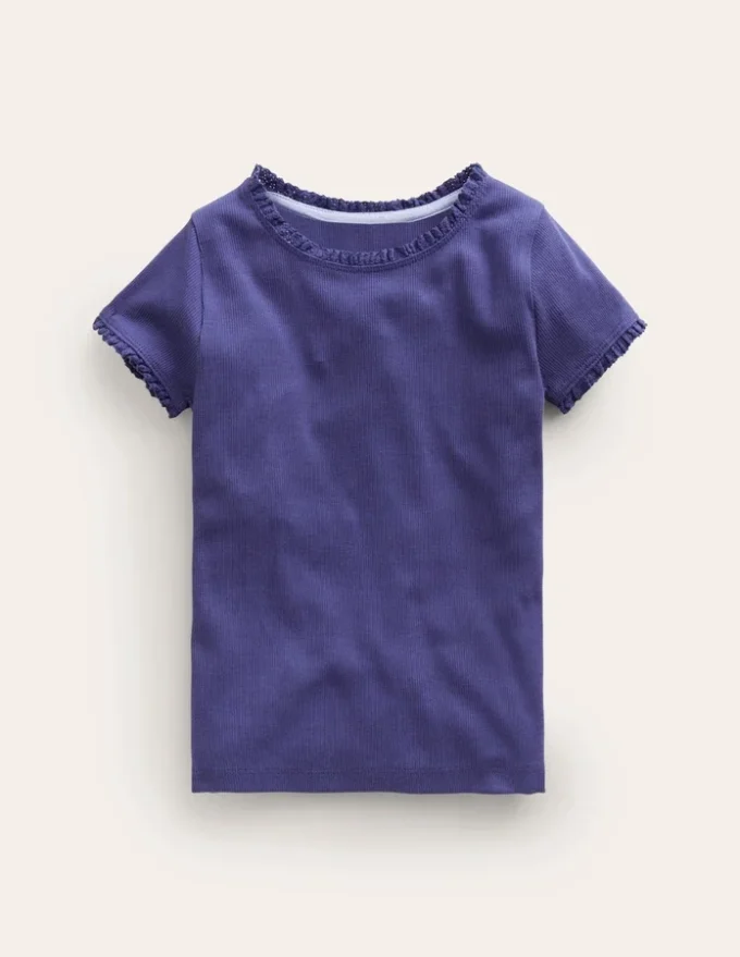 Short Sleeve Ribbed T-shirt Starboard Blue