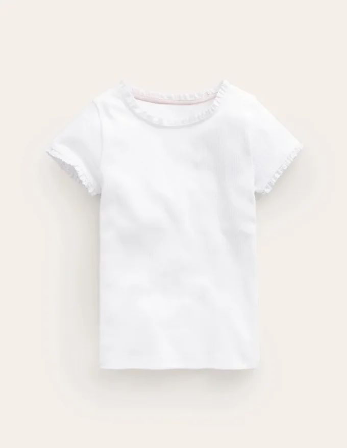 Short Sleeve Ribbed T-shirt White