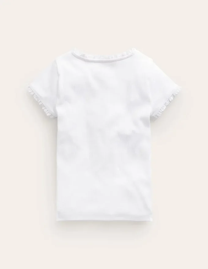 Short Sleeve Ribbed T-shirt White