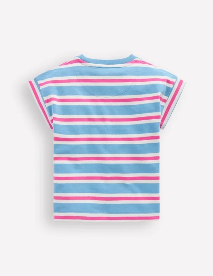 Short Sleeve Sweat Top Blue Stripe Short Sleeve Sweat Top Blue Stripe