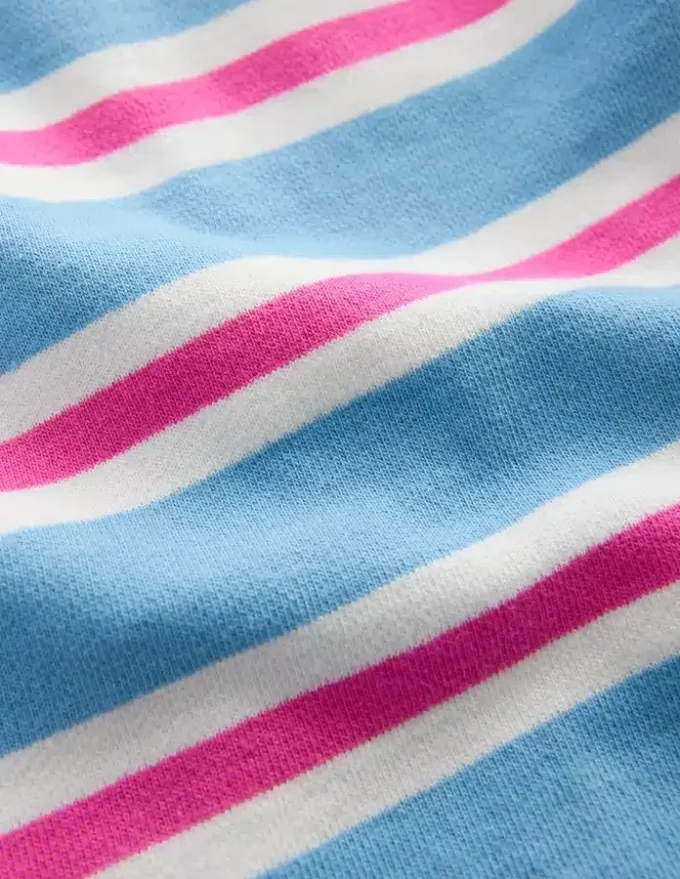 Short Sleeve Sweat Top Blue Stripe Short Sleeve Sweat Top Blue Stripe