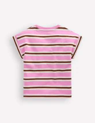 Short Sleeve Sweat Top Water Lilly Pink/ Russet