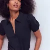 Short Sleeve Zip Collar Top Navy Short Sleeve Zip Collar Top Navy