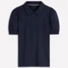 Short Sleeve Zip Collar Top Navy Short Sleeve Zip Collar Top Navy