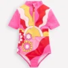 Short-sleeved Swimsuit Cinnamon Red Sixties Sunrise Short-sleeved Swimsuit Cinnamon Red Sixties Sunrise