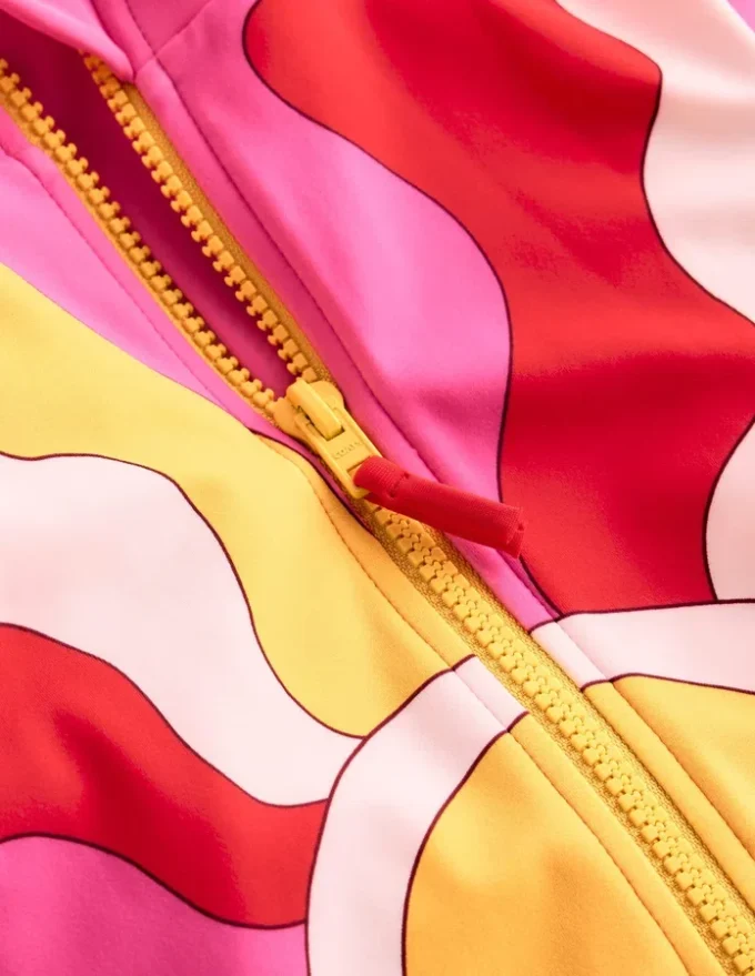 Short-sleeved Swimsuit Cinnamon Red Sixties Sunrise Short-sleeved Swimsuit Cinnamon Red Sixties Sunrise