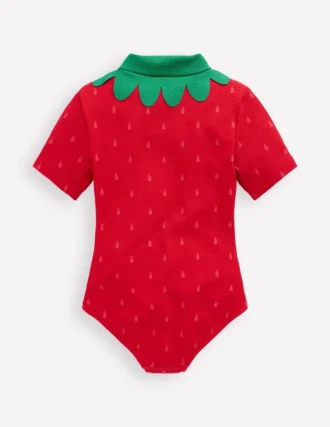 Short-sleeved Swimsuit Poppy Red Strawberry