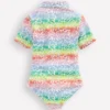Short-sleeved Swimsuit Rainbow Ombre Flowerbed Short-sleeved Swimsuit Rainbow Ombre Flowerbed