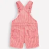 Short Woven Overalls Red Stripe Short Woven Overalls Red Stripe
