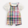 Short Woven Overalls Set Madras Check