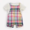 Short Woven Overalls Set Madras Check