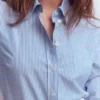 Sienna Cotton Shirt Bright Blue Fine Stripe Sienna Cotton Shirt Bright Blue Fine Stripe