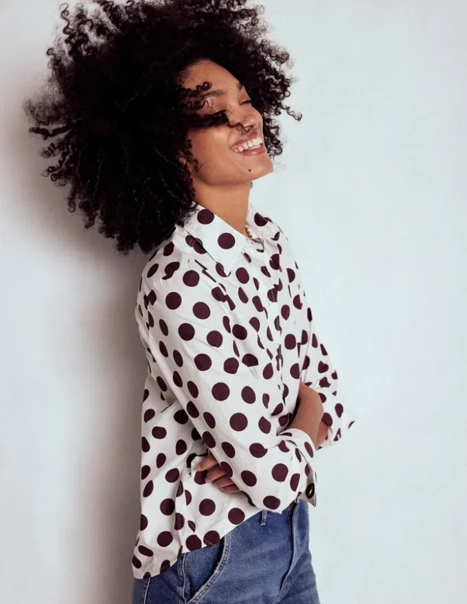 Sienna Cotton Shirt Deep Wisteria, Spots Sienna Cotton Shirt Deep Wisteria, Spots