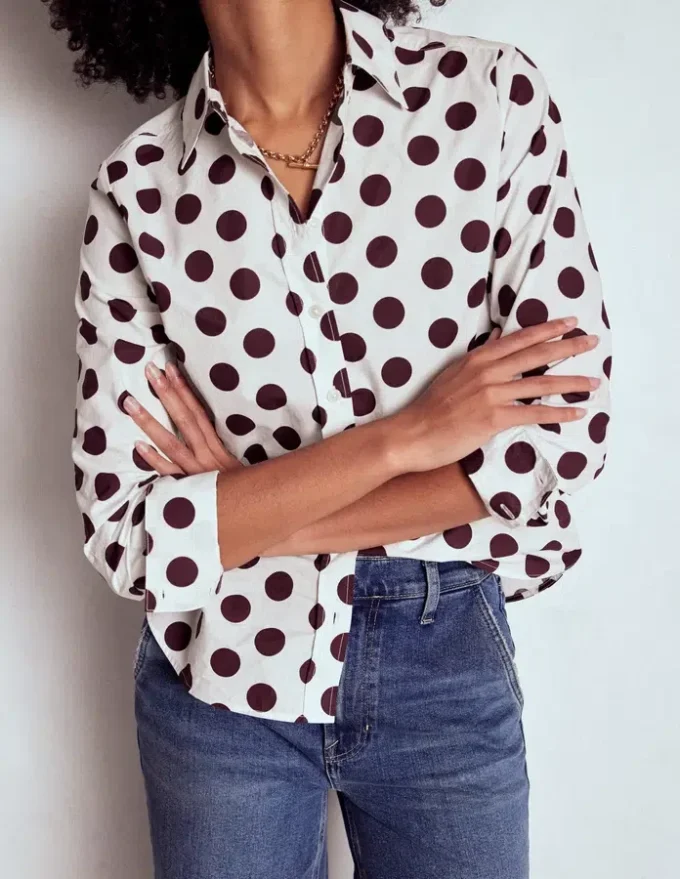 Sienna Cotton Shirt Deep Wisteria, Spots Sienna Cotton Shirt Deep Wisteria, Spots