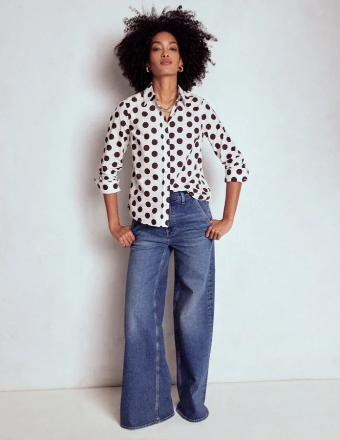 Sienna Cotton Shirt Deep Wisteria, Spots Sienna Cotton Shirt Deep Wisteria, Spots
