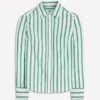 Sienna Cotton Shirt Green and Ivory Stripe Sienna Cotton Shirt Green and Ivory Stripe
