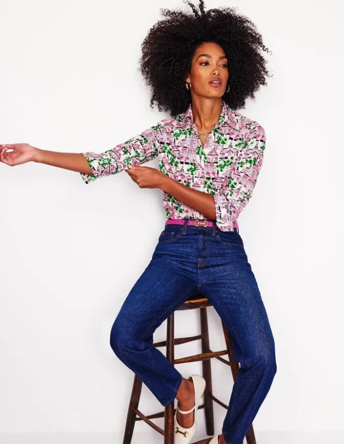 Sienna Cotton Shirt Ivory, Botanical Greenhouse Sienna Cotton Shirt Ivory, Botanical Greenhouse