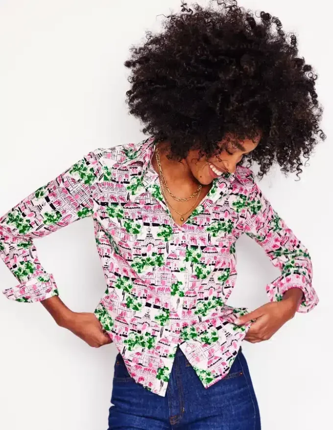 Sienna Cotton Shirt Ivory, Botanical Greenhouse Sienna Cotton Shirt Ivory, Botanical Greenhouse